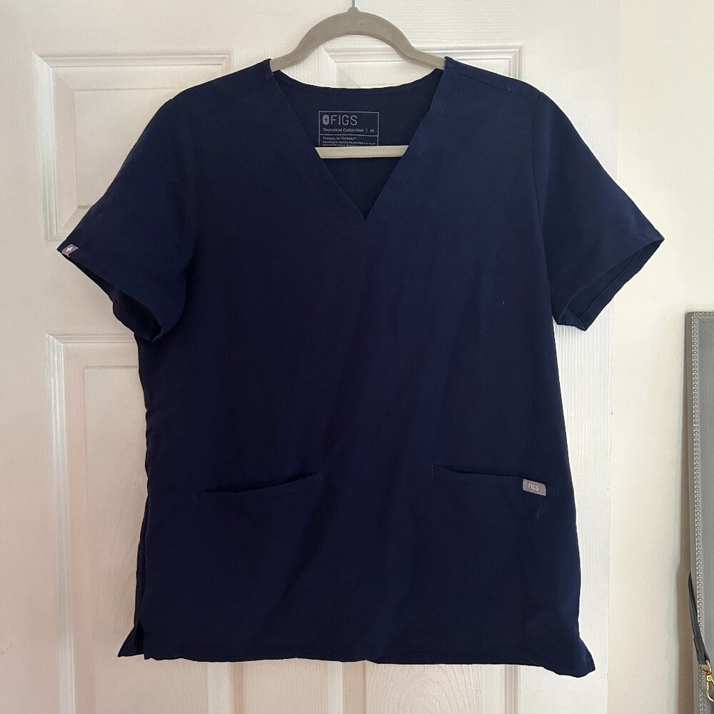 Figs Navy Casma Scrub Top